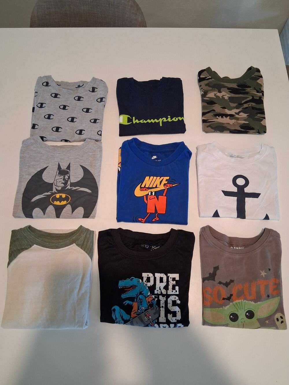 Boy Shirt Lot Size 4T 5T Nike Champion Batman Old Navy Childrens Place 9pc Tees
